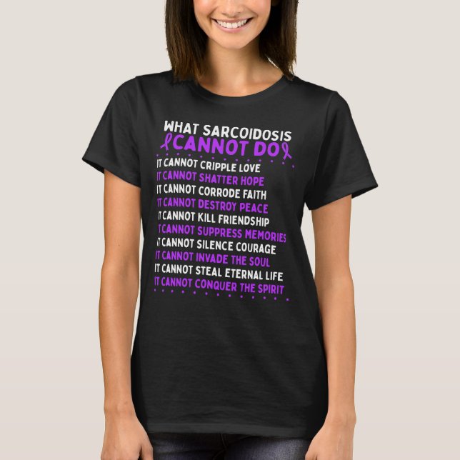 Camiseta Sarcoidosis Awareness Fighter Warrior Ribbon (Anverso)