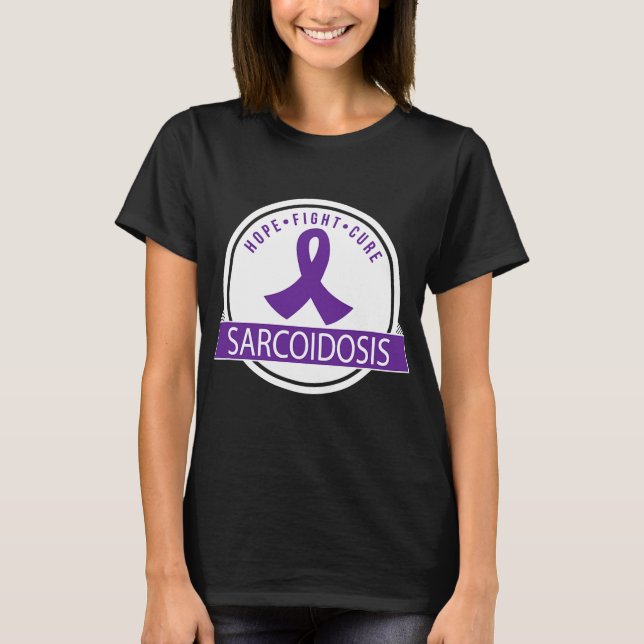 Camiseta Sarcoidosis Conciencia Apoyo morado (Anverso)
