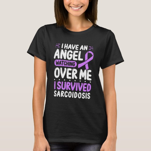Camiseta Sarcoidosis Conciencia Cinta púrpura I Ángel (Anverso)