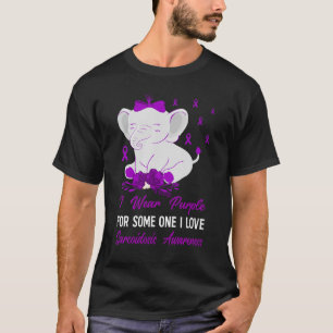 Camiseta Sarcoidosis Conciencia Cuidada Elefante Amor Púrpu