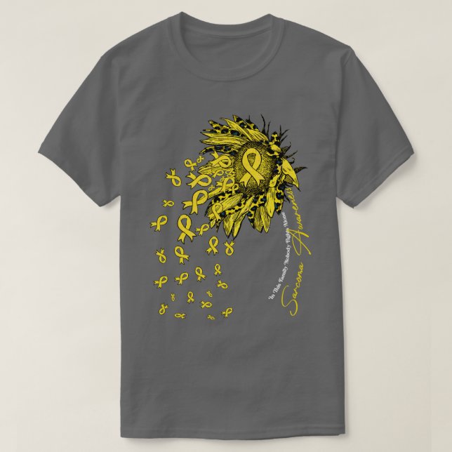 Camiseta Sarcoma Awareness sunflower nadie lucha sola (Diseño del anverso)