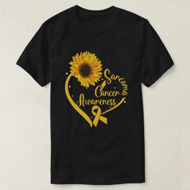 Camiseta Sarcoma Cáncer de conciencia Usa cinta amarilla Su (Diseño del anverso)
