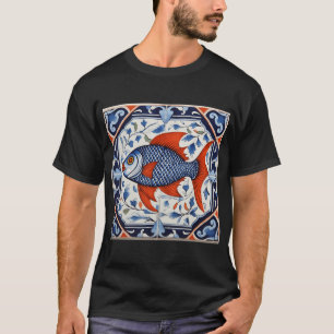 Camiseta sardina portuguesa en azulejo tradicional típico