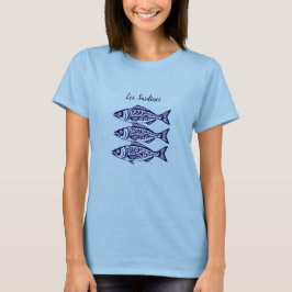 Camiseta Sardinas-Azul Hawaiano