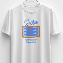 Camiseta Sardinas dibujadas a mano Sicilia / Italia Reunión