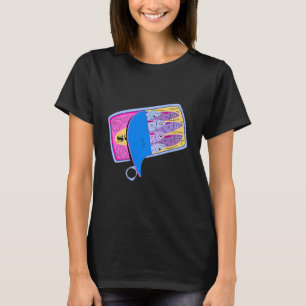 Camiseta Sardinas Pescado Enlatado Gráfico Retro Verano