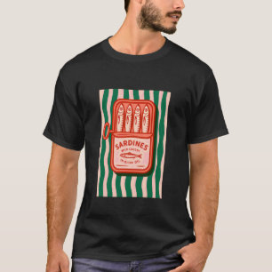 Camiseta Sardinas Pescado Enlatado Gráfico Retro Verano par
