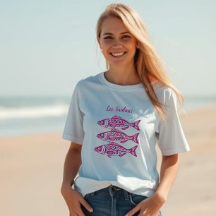 Camiseta Sardinas-Pink Hawaiano