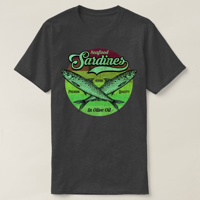 Camiseta Sardinas vintage (Diseño del anverso)