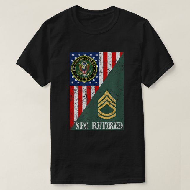 Camiseta Sargento del Ejército Retirado Primera Clase Media (Diseño del anverso)