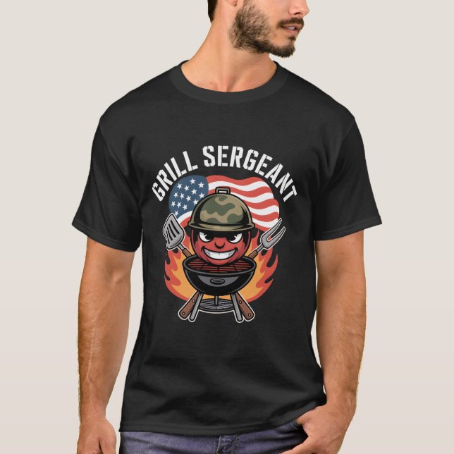 Camiseta Sargento Grill - Funny Día del Padre BBQ (Anverso)