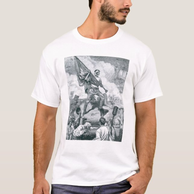 Camiseta Sargento Jasper en la batalla del fuerte Moultrie (Anverso)