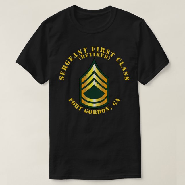 Camiseta Sargento Primera Clase S Fort retirado Gordon GA (Diseño del anverso)