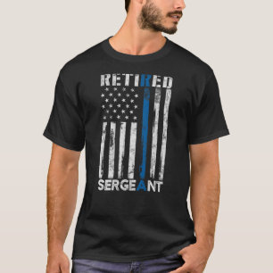 Camiseta Sargento retirado Regalo de la policía Línea Azul 
