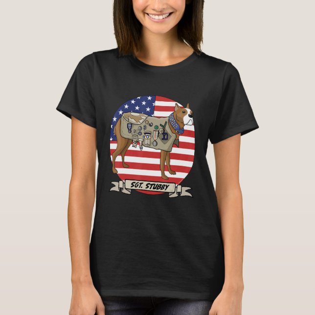 Camiseta Sargento Stubby perro de guerra estadounidense (Anverso)
