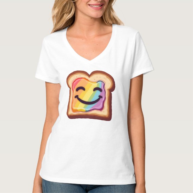 Camiseta Sartén de brindis sonriente LGBTQ coronada con vib (Anverso)