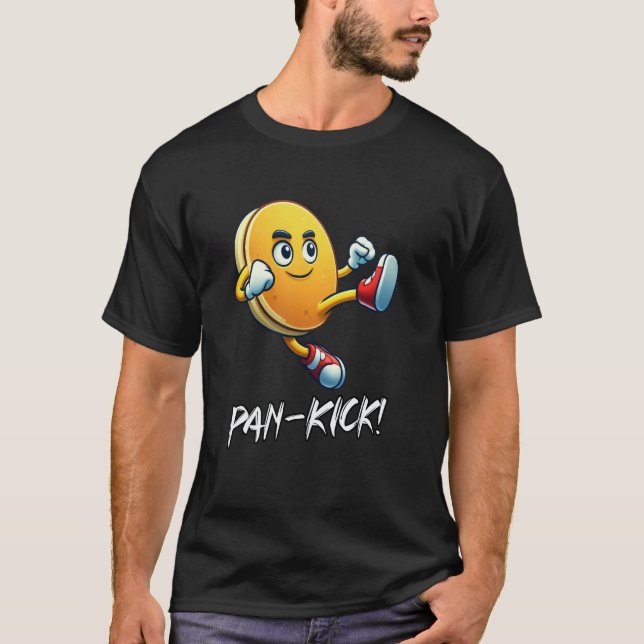 Camiseta Sarten de Panqueques Divertida Clásica Patada de K (Anverso)