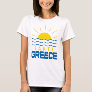 Camiseta Sarti Grecia Sol Y Olas Del Mar Para Mujer