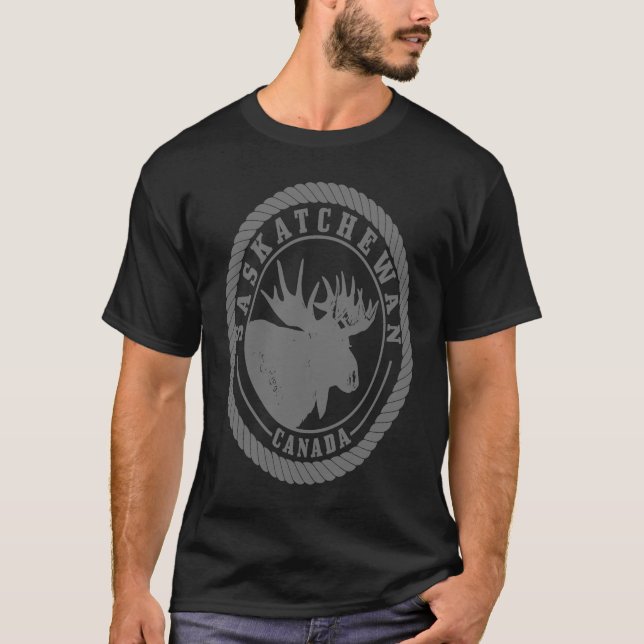 Camiseta Saskatchewan Canada Moose Vintage Nature Ca (Anverso)