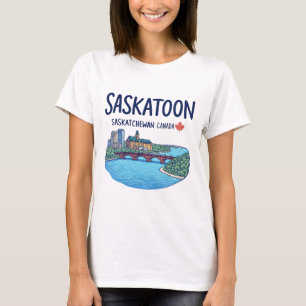 Camiseta Saskatoon Saskatchewan Canadá Horizonte lindo 