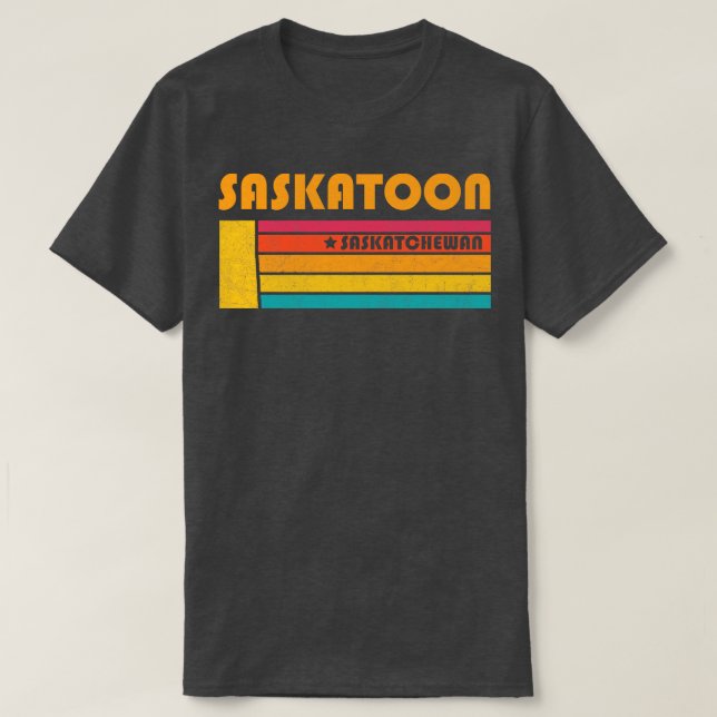 Camiseta Saskatoon Saskatchewan Canada Vintage Distresres S (Diseño del anverso)