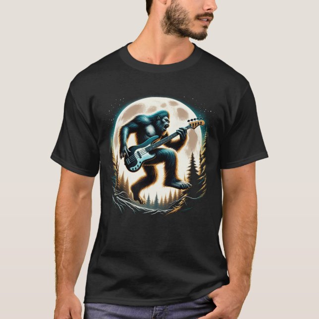 Camiseta Sasquatch con pie de playa tocando guitarra de toc (Anverso)