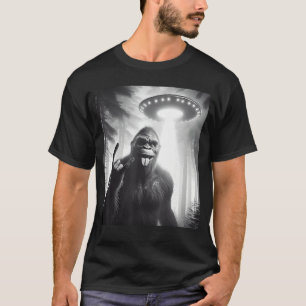 Camiseta Sasquatch divertido Sie con signo de roca alieníge