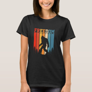 Camiseta Sasquatch Freedom Retro Forest Silhouette Adventur