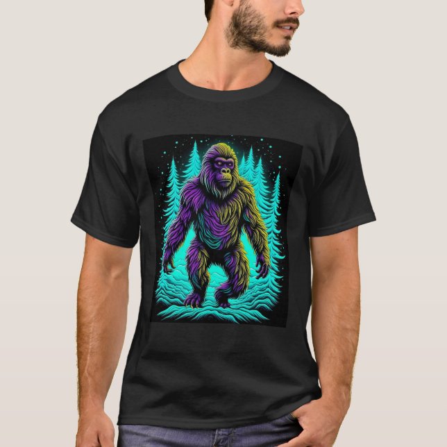 Camiseta Sasquatch Gran pie en Verde azulado y negro (Anverso)