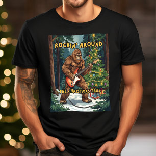 Camiseta Sasquatch Guitar Rockeando alrededor del árbol de