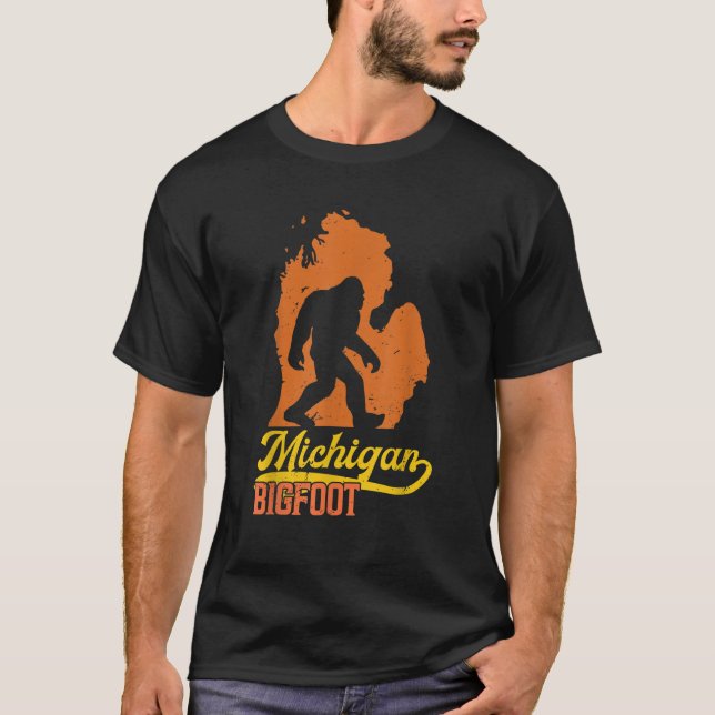 Camiseta Sasquatch Michigan Bigfoot Vintage MI Bigfoot Rese (Anverso)