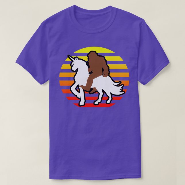 Camiseta Sasquatch Riding A Unicorn divertidas ideas de reg (Diseño del anverso)