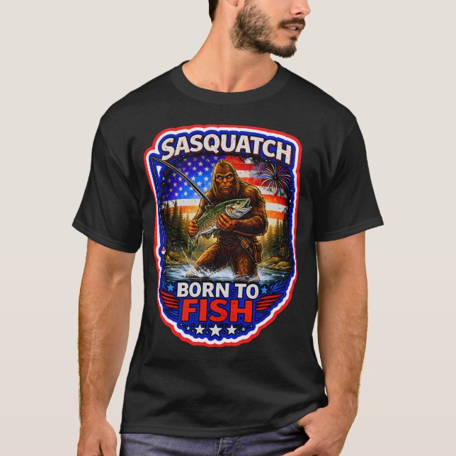Camiseta Sasquatch Va a Pescar (Anverso)