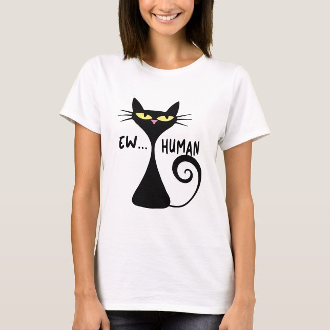 Camiseta Sassy Black Cat Sarcástica Actitud (Anverso)