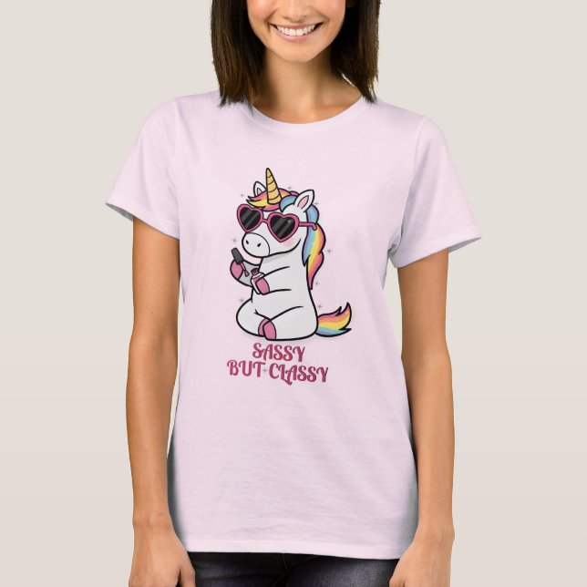 Camiseta Sassy but Classy – Glam Unicorn (Anverso)