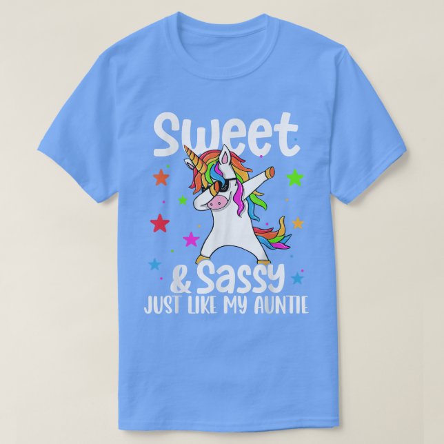 Camiseta Sassy Como Mi Tía Dabbing Unicorn (Diseño del anverso)