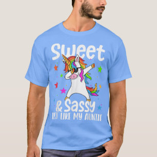 Camiseta Sassy Como Mi Tía Dabbing Unicorn