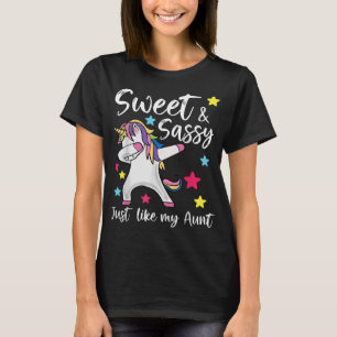 Camiseta Sassy como mi tía unicornio, tía casera y