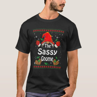 Camiseta Sassy Gnome Buffalo Plaid Matanza Familia Christma