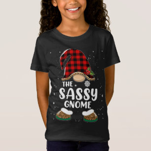 Camiseta Sassy Gnome Buffalo Plaid Matanza Familia Christma