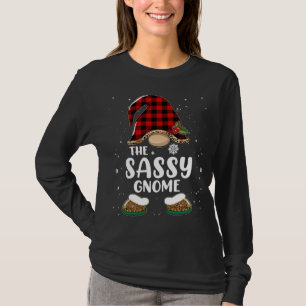 Camiseta Sassy Gnome Buffalo Plaid Matanza Familia Christma