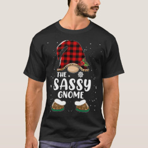 Camiseta Sassy Gnome Buffalo Plaid Matanza Familia Christma
