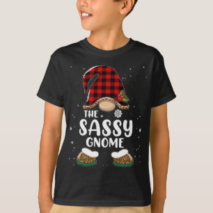 Camiseta Sassy Gnome Buffalo Plaid Matanza Familia Christma