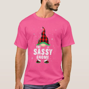 Camiseta Sassy Gnome Buffalo Plaid Matanza Familia Christma