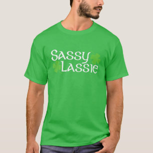 Camiseta Sassy Lassie Funny St Patricks Day Shamrock Para W