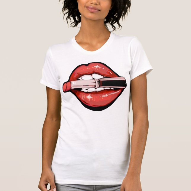 Camiseta Sassy Red Lips Graphic Print (Anverso)