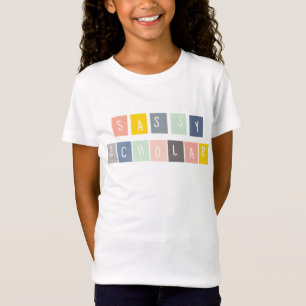 Camiseta Sassy Scholar Cute Kids Colorful Funny