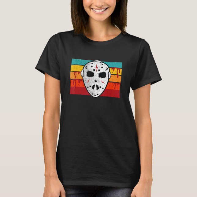 Camiseta Sasuy Horror Hockey Mask Retro (Anverso)
