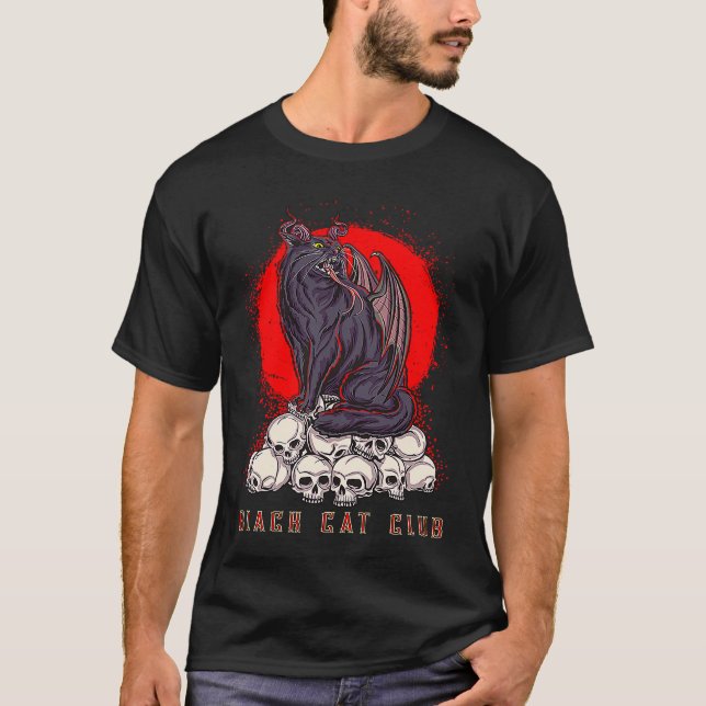 Camiseta Satan Cat Satanic Demonic Devil Kitten 666 Cat  Oc (Anverso)