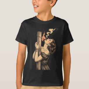 Camiseta Satan Devil Hell Witch With Flames Cigarette Occup